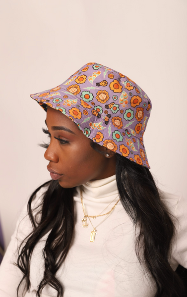 B.L.A.C.K Bucket Hat (Black/Lavender)